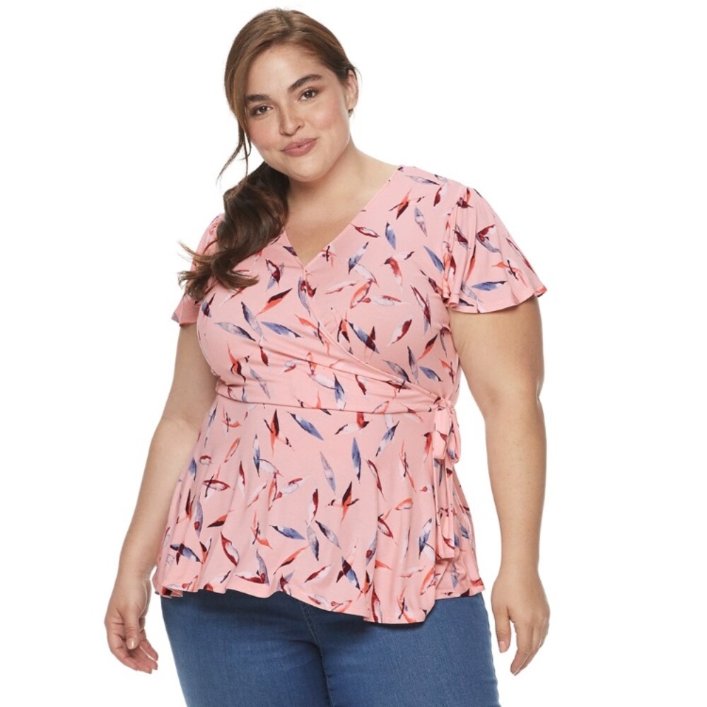 NWT - EVRI Faux-Wrap top